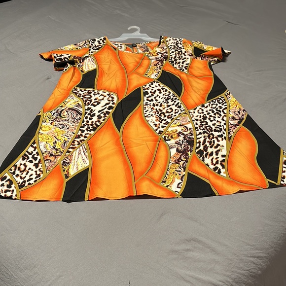 Shein Curve Orange and Black Dress with Animal Print, NWOT’s, Size 2X - Picture 7 of 7